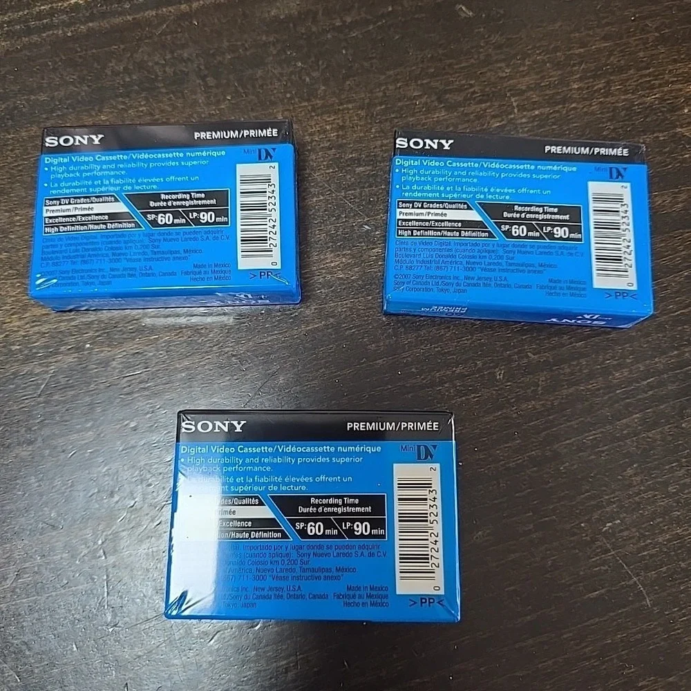 Sony DVC Digital Video Mini DV Premium Cassette Tape 60 Minutes LP-90 (Lot Of 3)